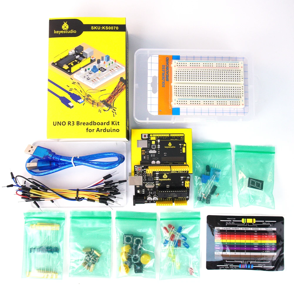 Kidsbits UNO R3 Breadboard Components Kit for Arduino IDE Programming With 19 Projects