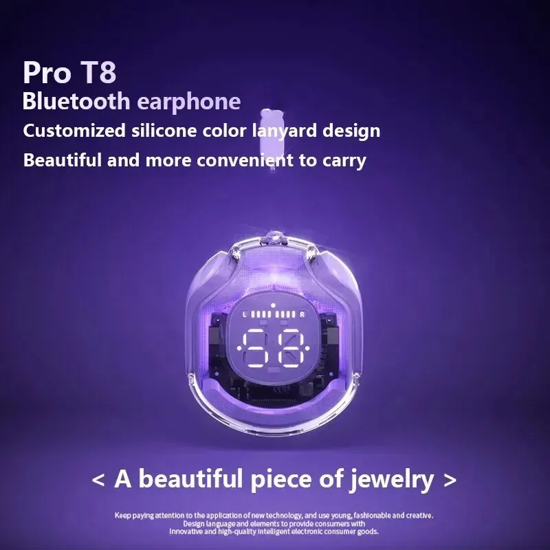 НОВАЯ беспроводная Bluetooth-гарнитура T8 TWS 5,3, спортивные игровые гарнитуры, наушники с шумоподавлением, сенсорное управление басами для телефонов