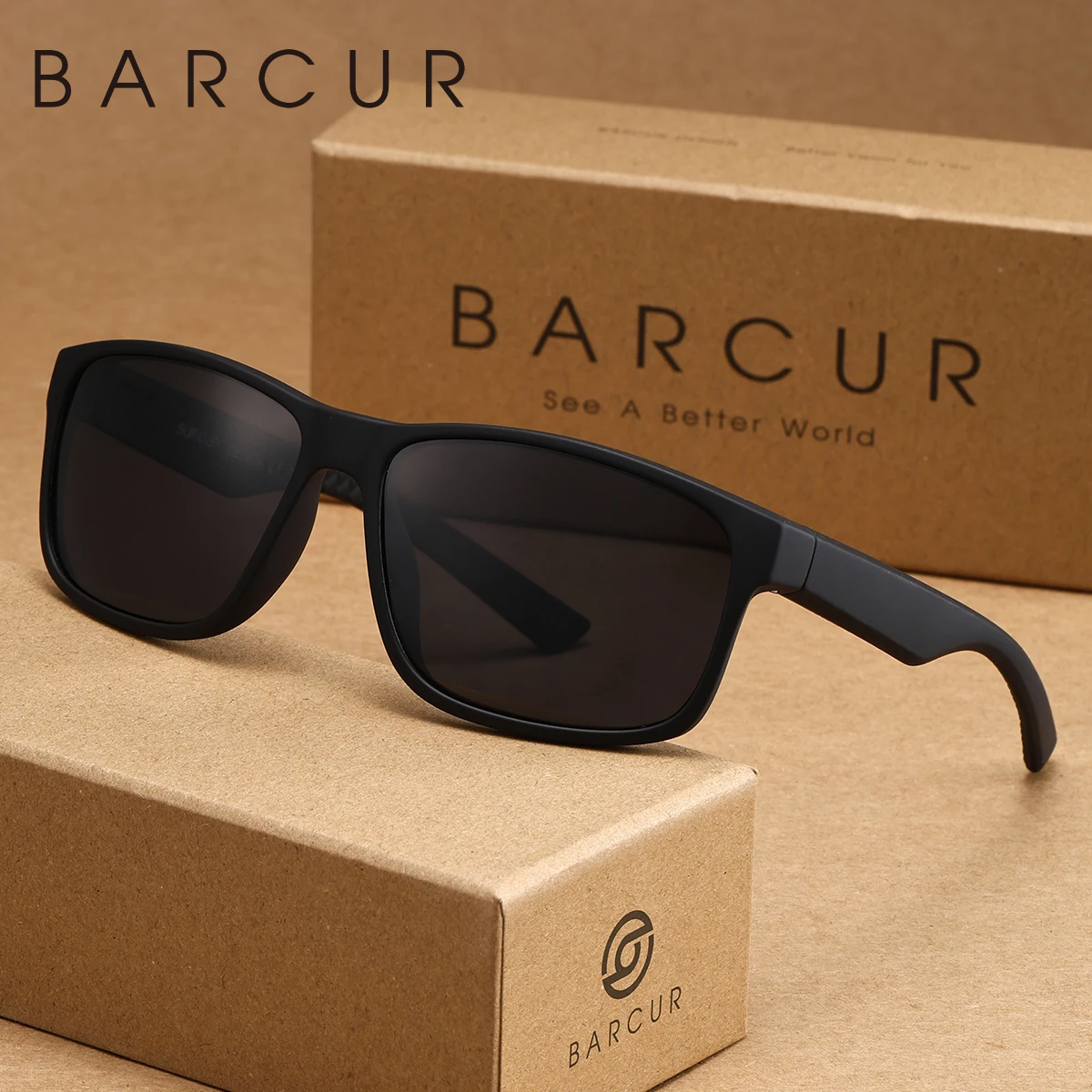 BARCUR Minimalist And Comfortable Sports Style Sunglasses Box Tac Lens Uv Protection Brand Packaging