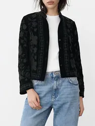 Counter Quality New Women's Wild Retro Jacquard Embroidery Texture Loose Straight Long Sleeve Casual Temperament Shirt Jacket