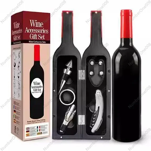 Red Wine Set, Large Wine Bottle Five-piece Set, Red Wine Tool Box, Bottle Opener