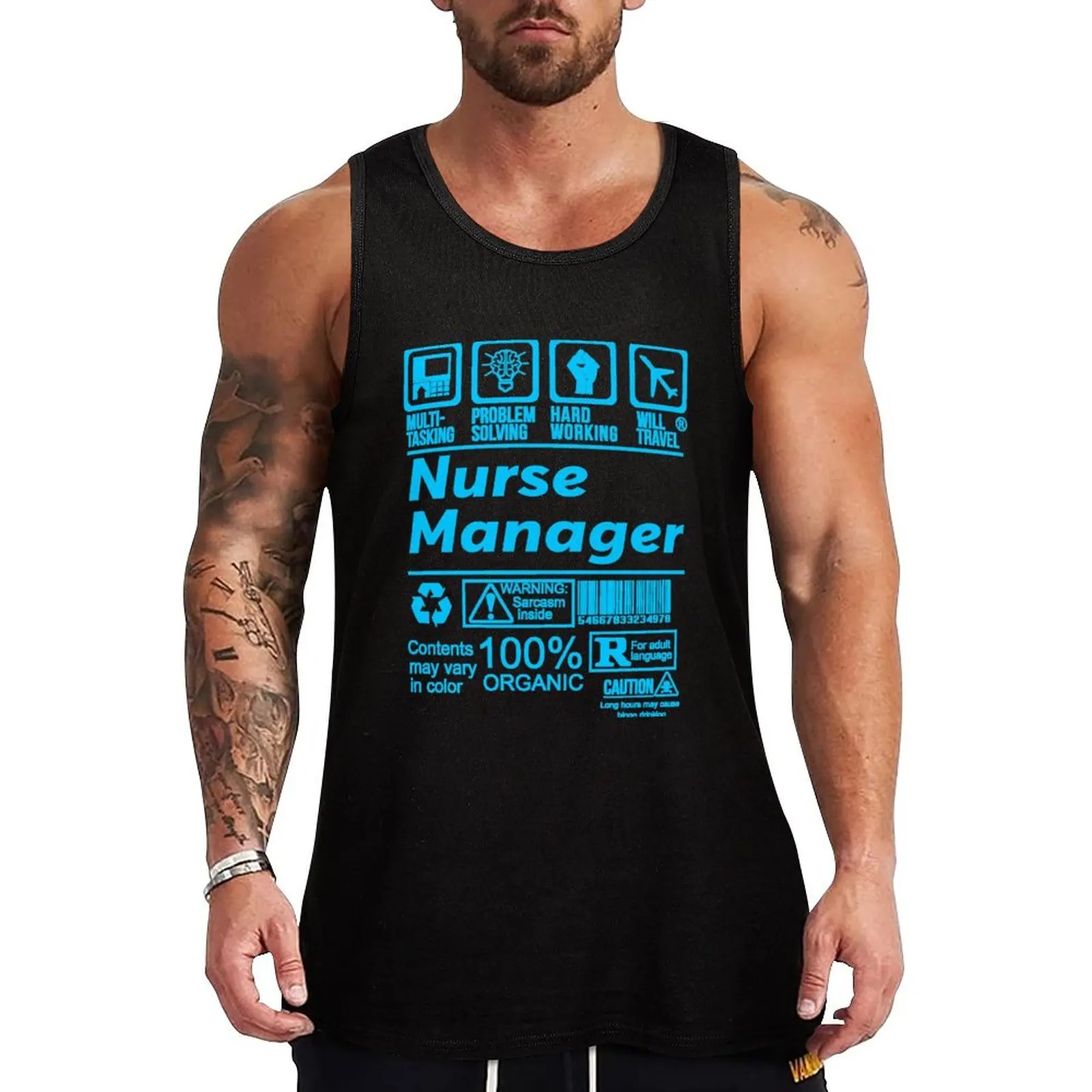 NURSE MANAGER SOLVE PROBLEMS DESIGN Tank Top t-shirts for Men's gym sleeveless Men sleeveless tee gym clothes man fitness