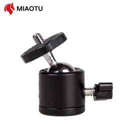 MIAOTU 2 in 1 Ball Head Dual Use with 1/4 Screw Mount 360° for Camera Phone Holder Speedlite Tripod Selfie Stick