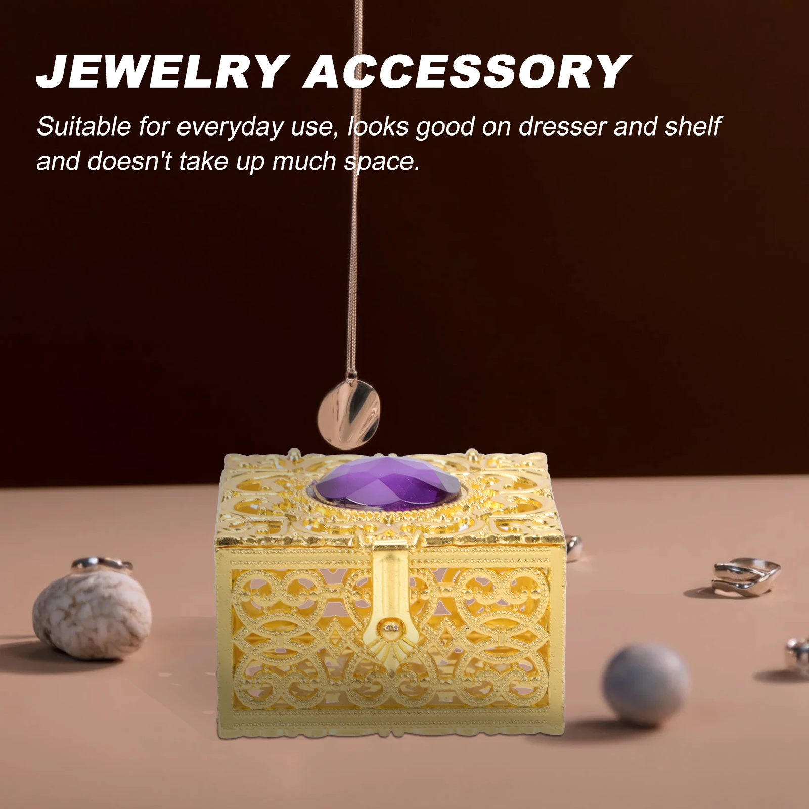 

2Pcs Metal Packaging Boxes Vintage Zinc Alloy Storage for Jewelry Accessories Decorative Home Bedroom Living Room Dormitory