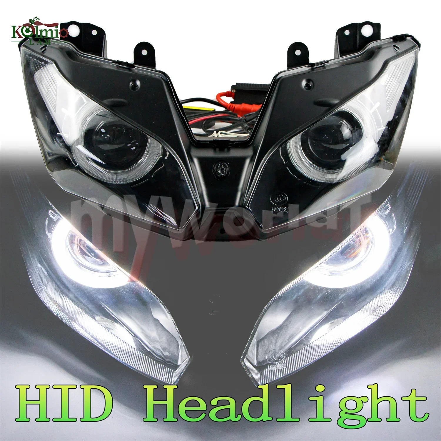 

Fit For Kawasaki Ninja 300/250 2013 - 2018 EX300 Motorcycle Headlamp Angel Eyes HID Headlight NINJA300 2014 2015 2016 2017