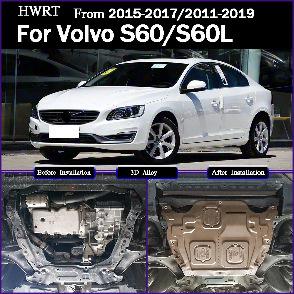 

For Volvo S60 2015-2017/S60L 2011-2019 Under Engine Guard Splash Shield Mud Fender Cover Plate Fender Mudguard Protector