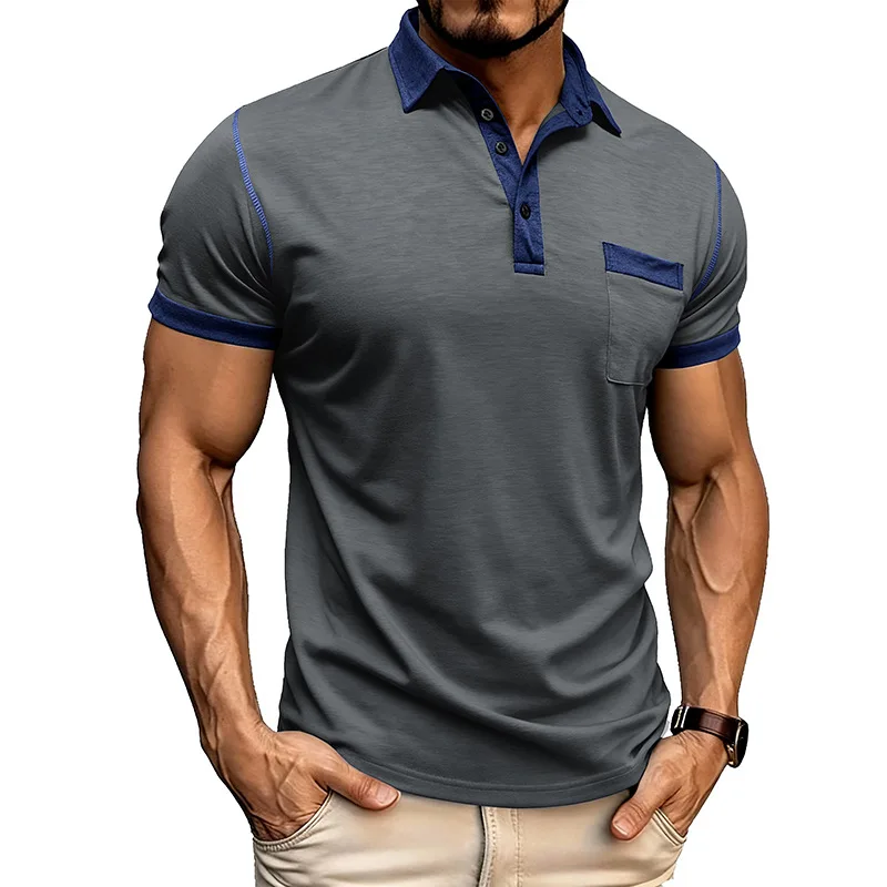 

2025 Spring-Summer Men's Plus Size Organic Cotton Henley T-Shirts