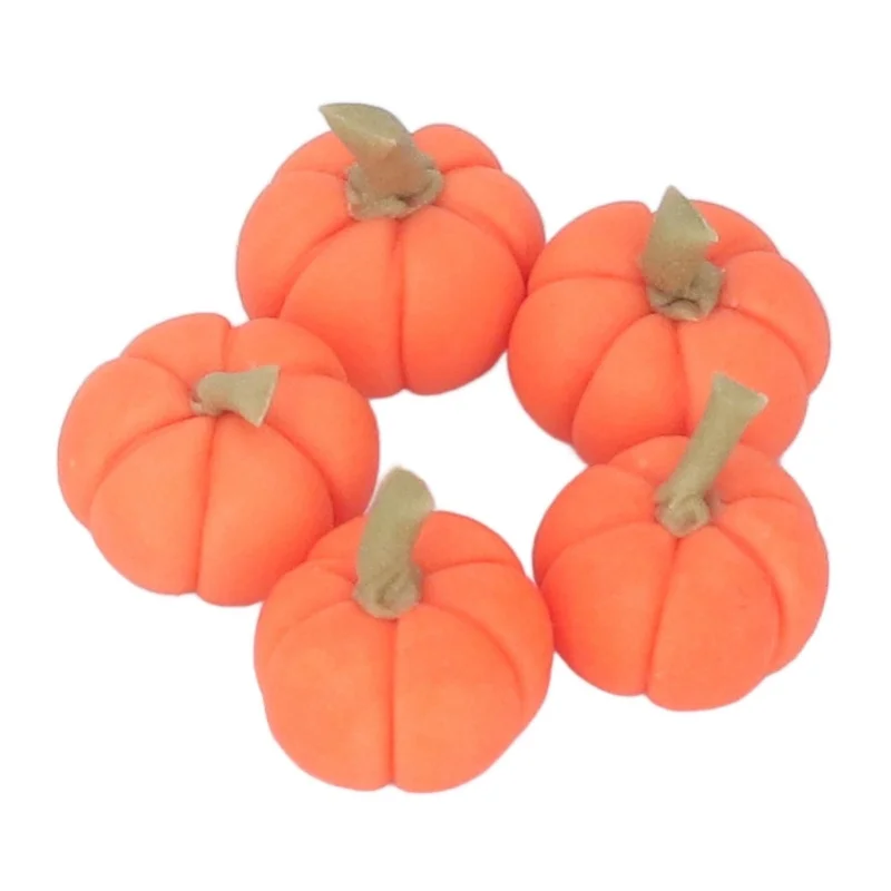 

10pcs 1:12 Dollhouse Miniture Pumpkins Artificial Clay Lifelike Decoration Mini Fake Harvest Pumpkins For Halloween