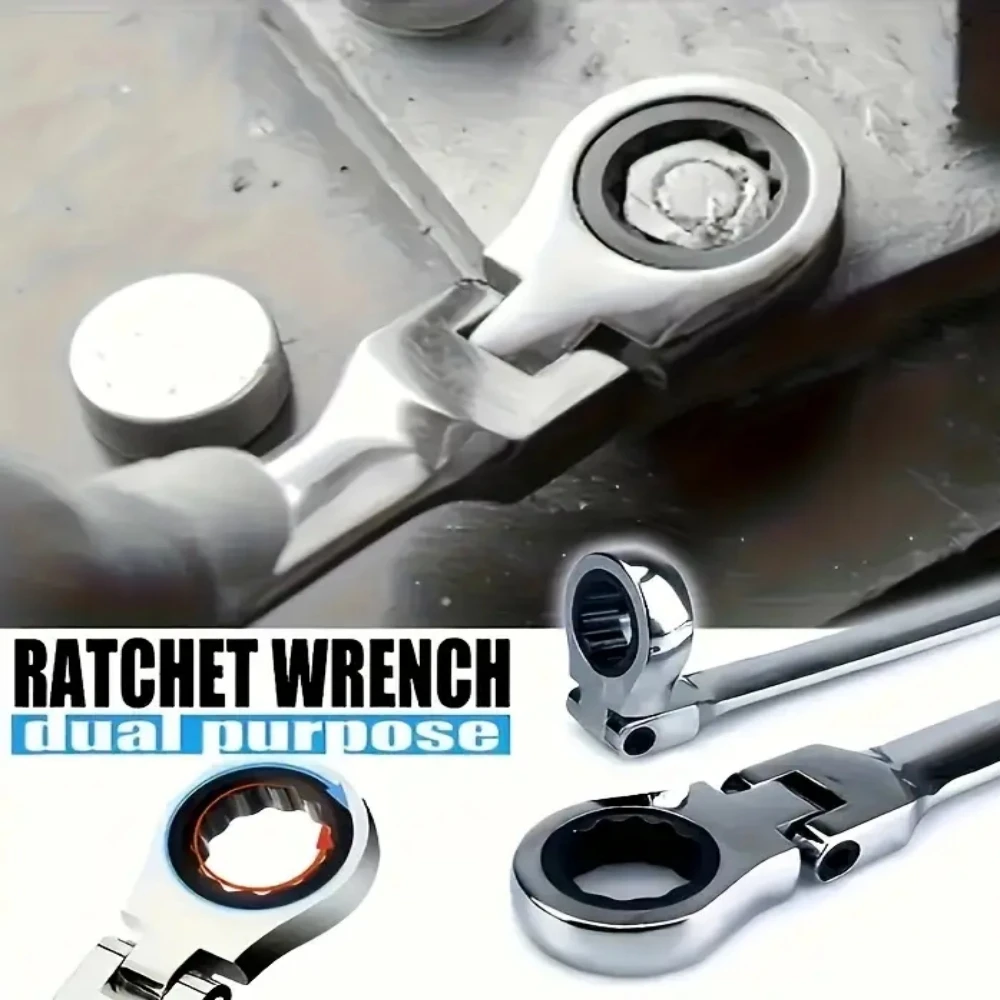 مجموعة مفاتيح ربط مرنة، مفتاح ربط متري 6-17 مم، مفتاح ربط بسقاطة، مجموعات أدوات يدوية مترية، أدوات إصلاح السيارات #4