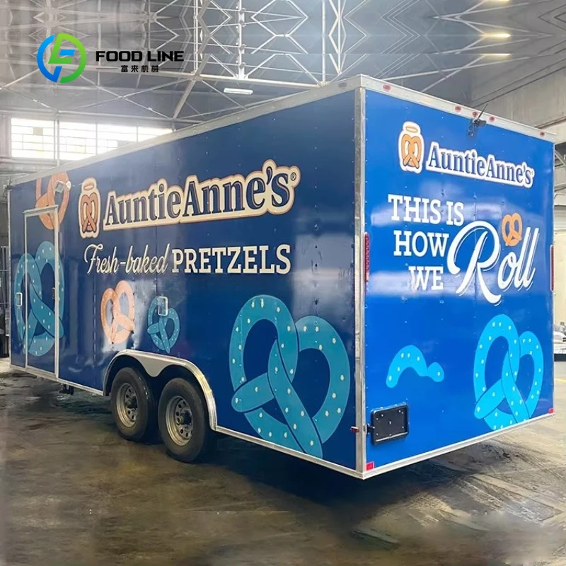 Customized Big Size Square Catering Trailer USA Standard Mobile Food Truck Street Food Cart with Complete Kitchen Setup