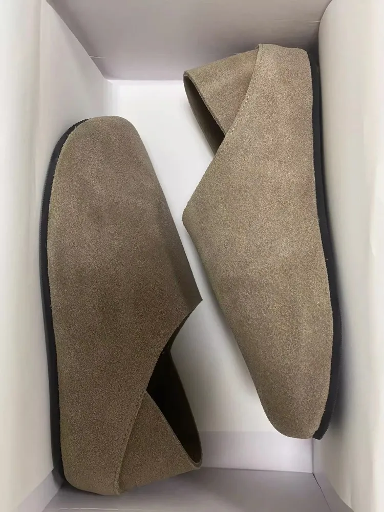 رجل عادية مريحة الانزلاق على المتسكعون الربيع الصيف البقرة الحقيقية المدبوغ أحذية من الجلد خمر جولة تو أحذية منصة سميكة 38-45