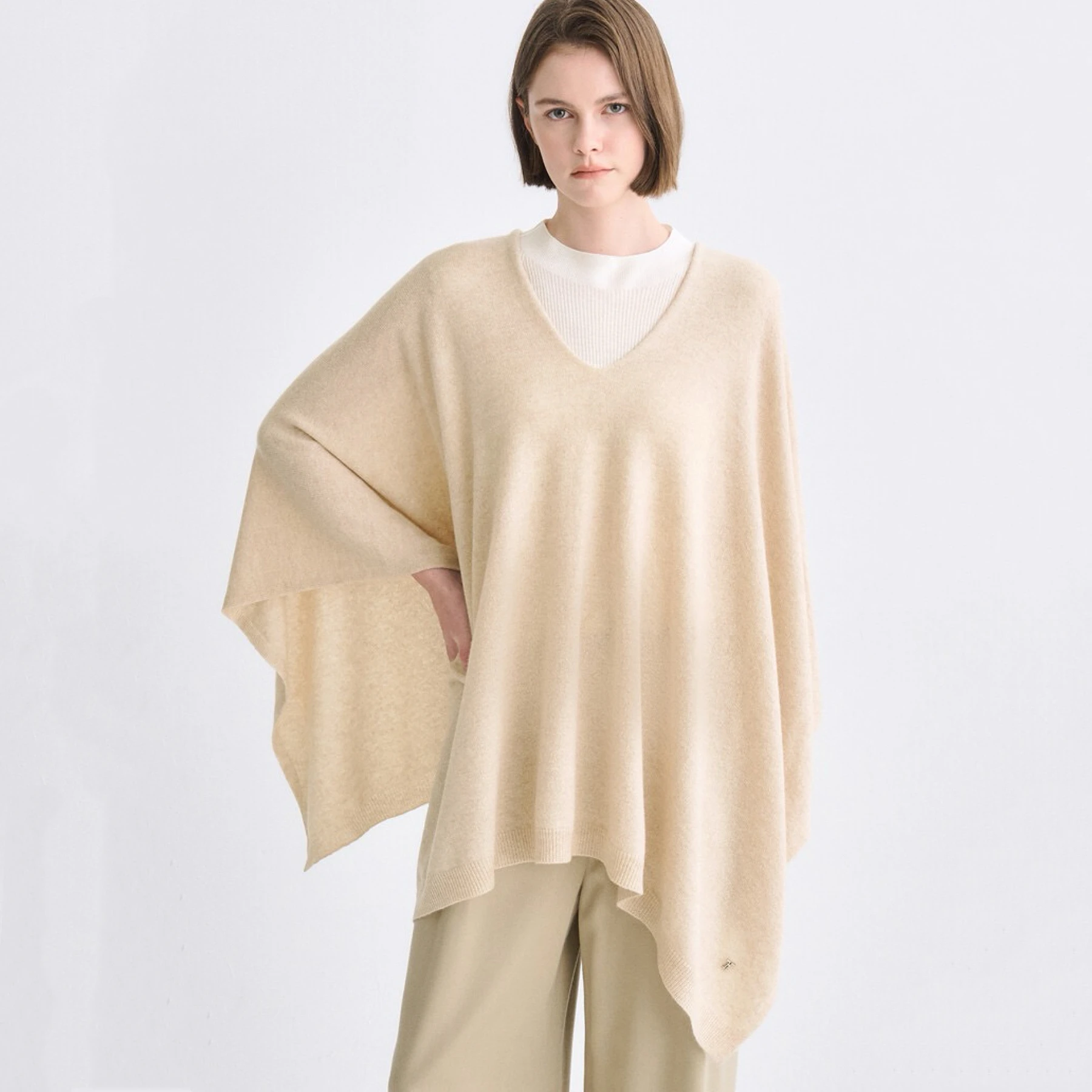 

Осенний вязаный капюшон Lemon Cheese T*25 Ne Loose Fit, универсальная накидка с запахом Ele Commute Sle Long Sve средней длины