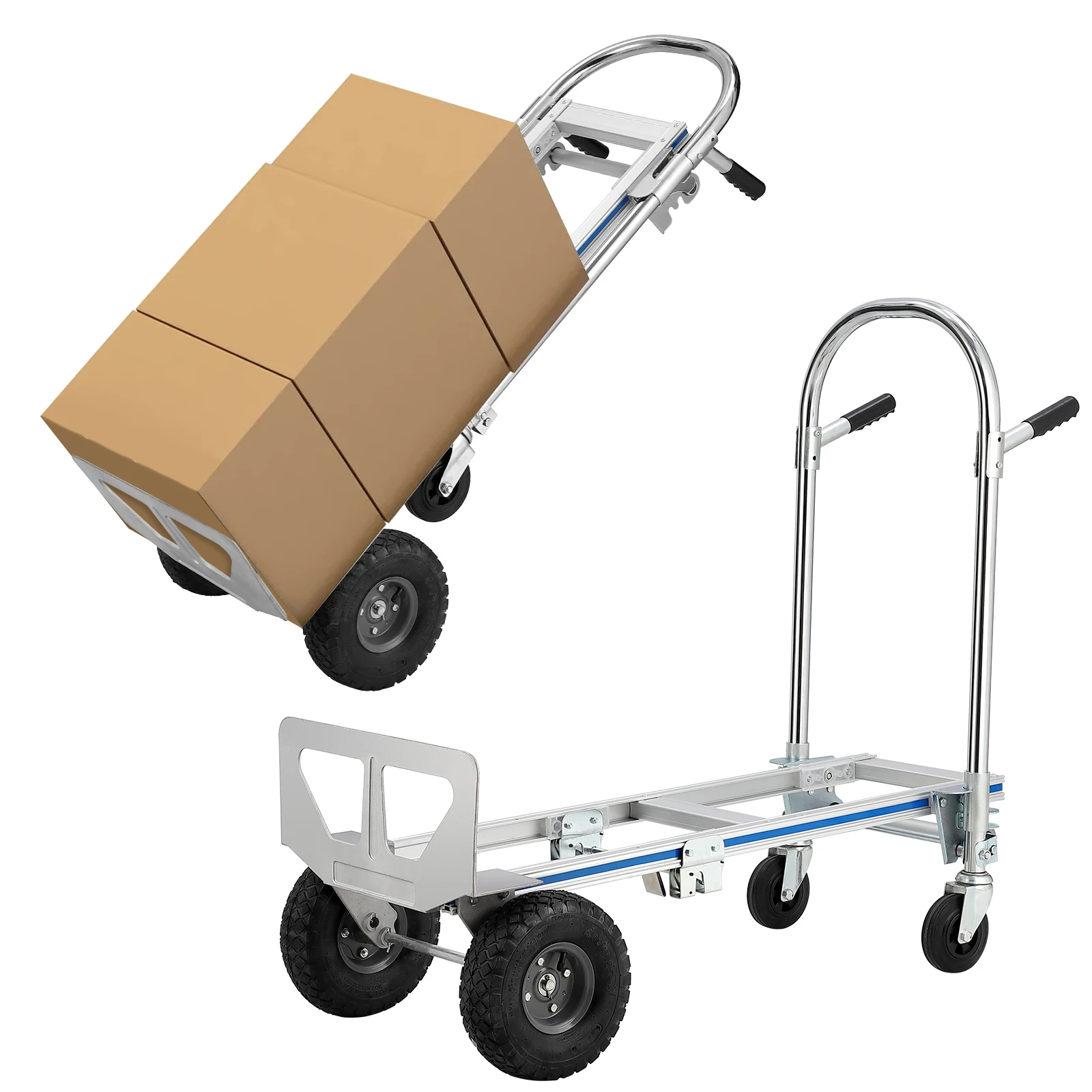 1 Aluminum Multifunctional Trolley 118*50*103Cm (Four Wheels) / 131*46*50Cm Two Wheels