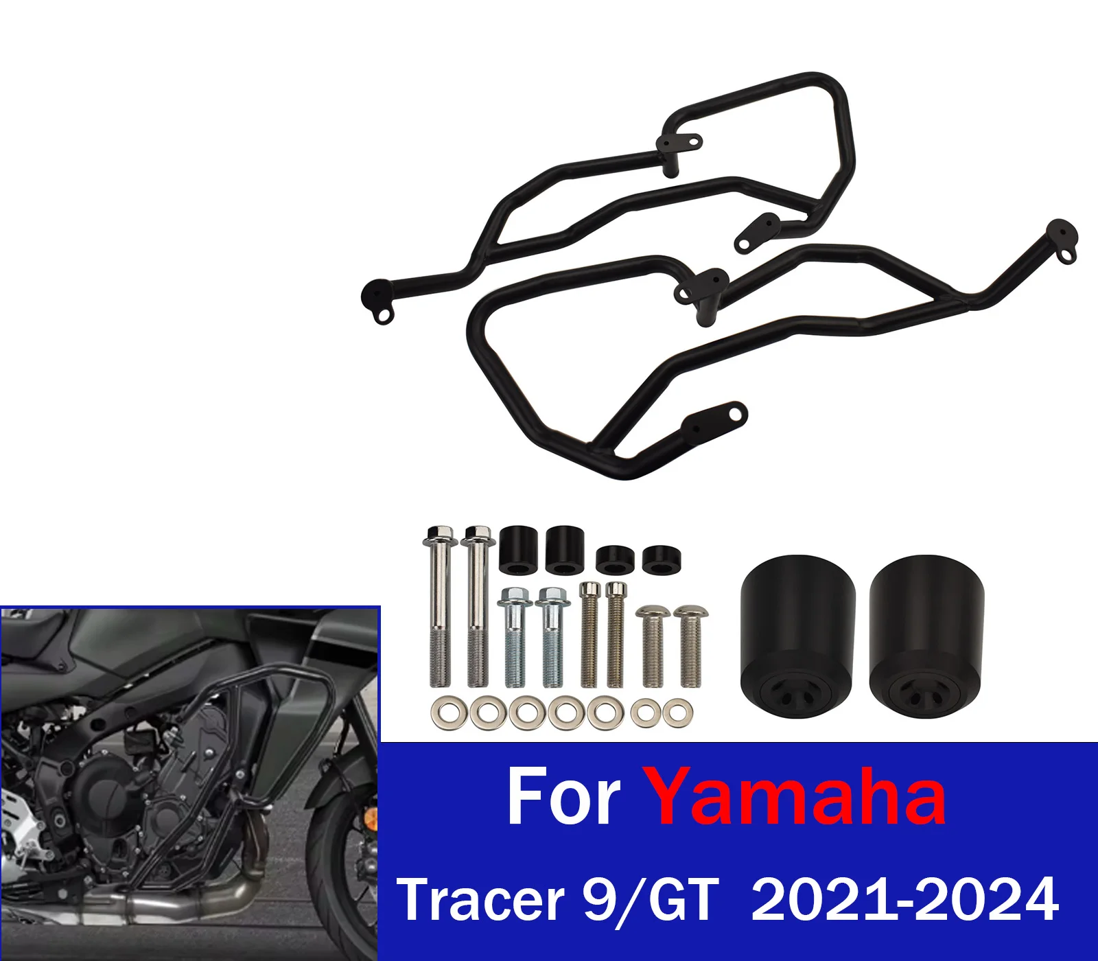 

For Tracer9 CrashBar Engine Guard Frame Bumper ForYamaha Tracer9 GT 2021-2024 2022 Motorcycle Highway FallProtection Accessories