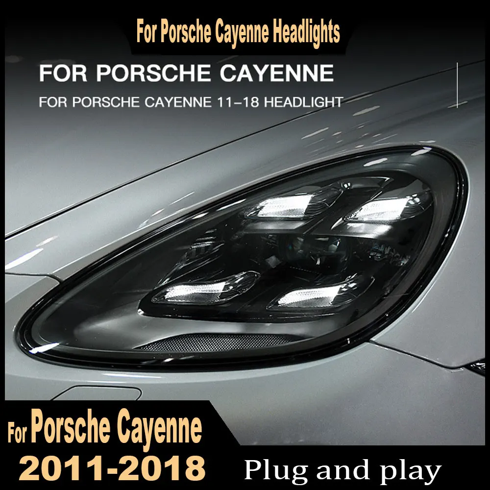For Porsche Cayenne 2011 2012-2018 High Quality LED Headlights 958.1 958.2 Upgrade 9Y0 Front Headlamp Plug and Play Car Lamp 2pc