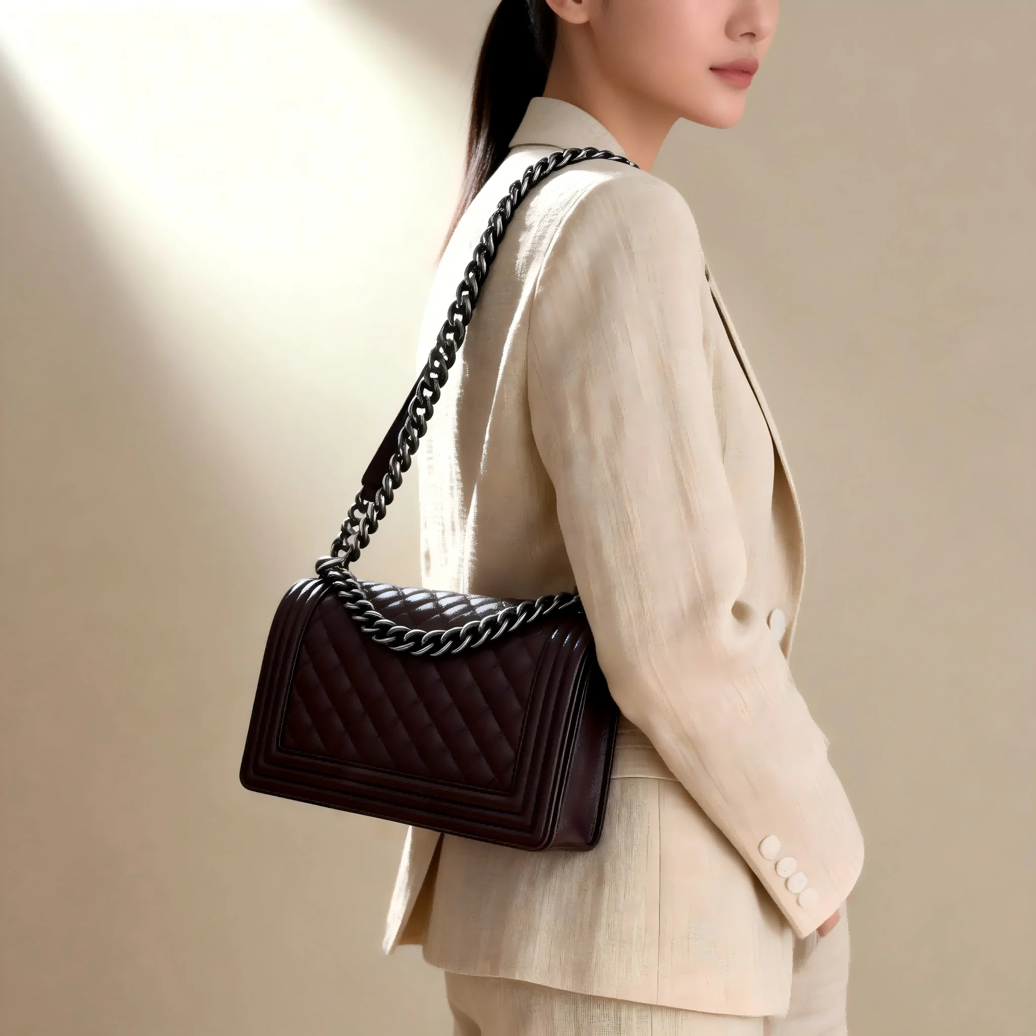 

Quilted Chain Handbag, Stylish Leather Crossbody Bag, the Perfect Choice for Women's Shopping
