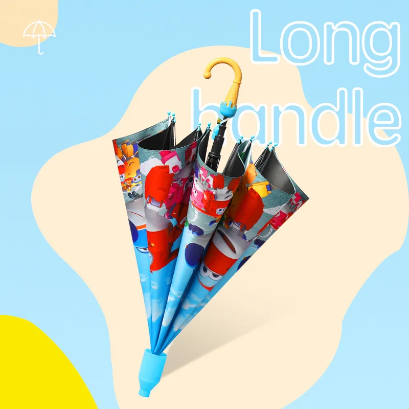 Cute cartoon umbrella children's cartoon creative long handle 3D with waterproof cover children's special umbrella for school