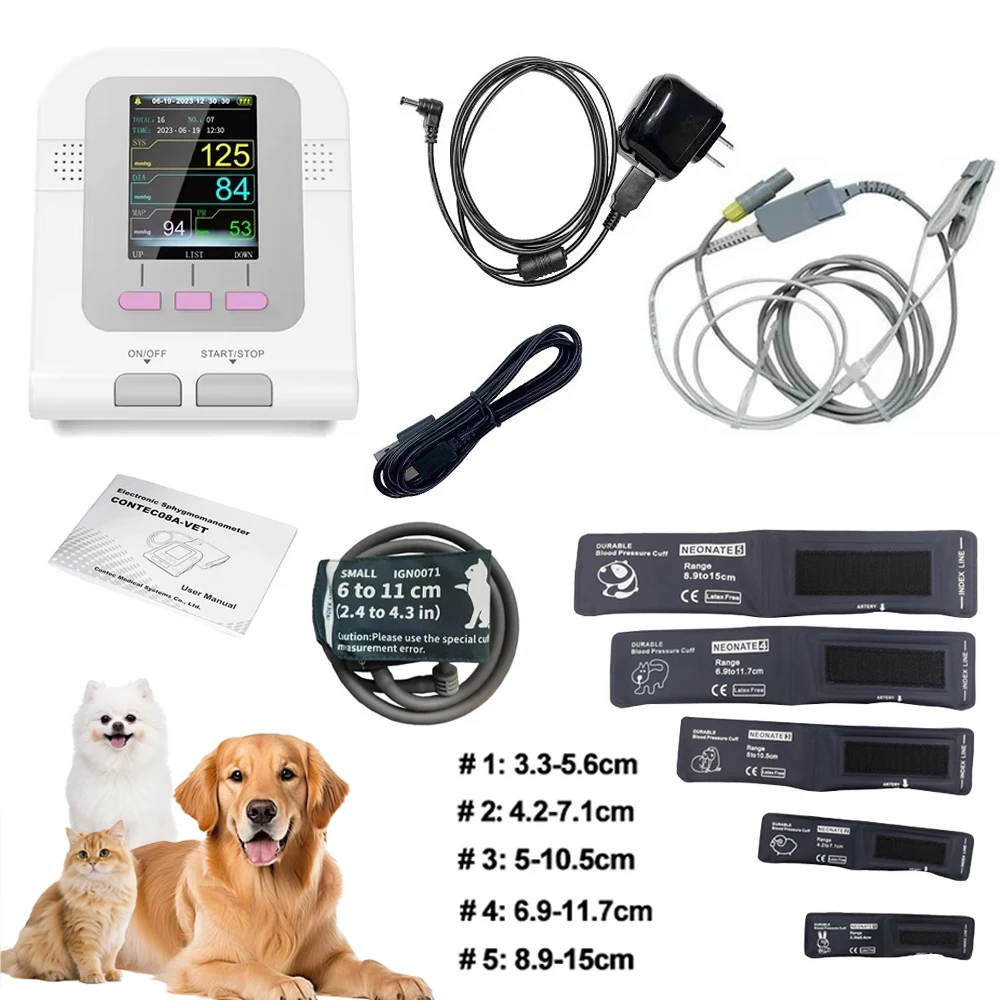 Contec08a Dierenarts Gebruik Elektronische Sfygmomanometer Digitale Bloeddruk Veterinaire Dierenarts Gebruik Monitor Hond Kat Paard Etc