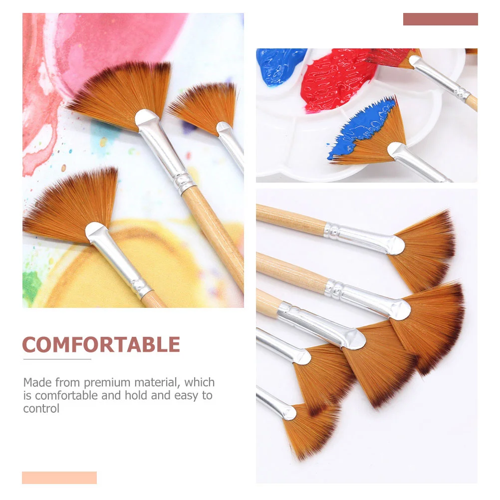 5pcs Paint Brush Set Professional Portable Watercolor Brushes For Kids Artists Practice Painting Supplies Draw Accessories