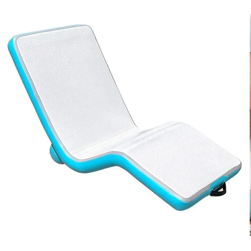 Inflatable lounge chair on sea leisure platform