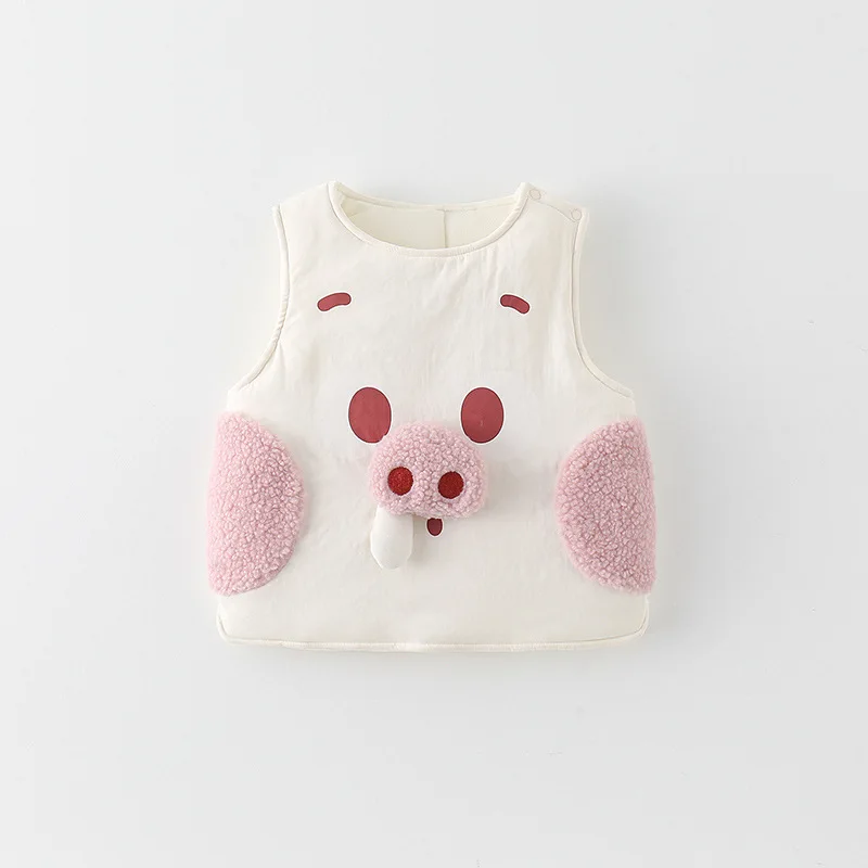 سترة حيوانات مبطنة برسوم كارتونية للرضع والأطفال الصغار لخريف وشتاء 2025 - سترة حرارية لطيفة على شكل خنزير وشيكي للطقس البارد #4