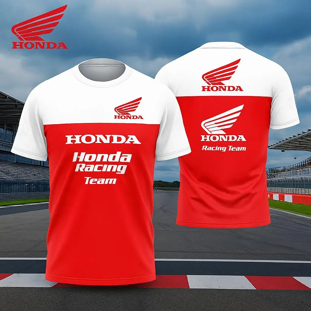 

Легкая и дышащая гоночная футболка Honda для мужчин, быстросохнущая мотоциклетная байкерская майка с короткими рукавами, спортивная одежда для улицы