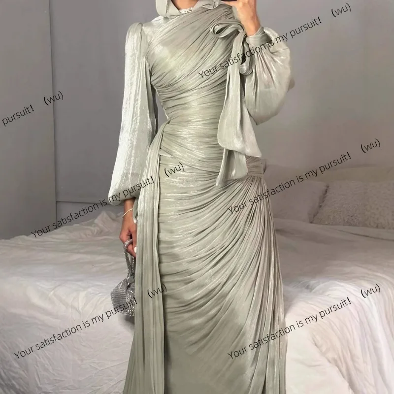 ZOCI-Eleganter, langärmliger Morgenmantel zum Boden