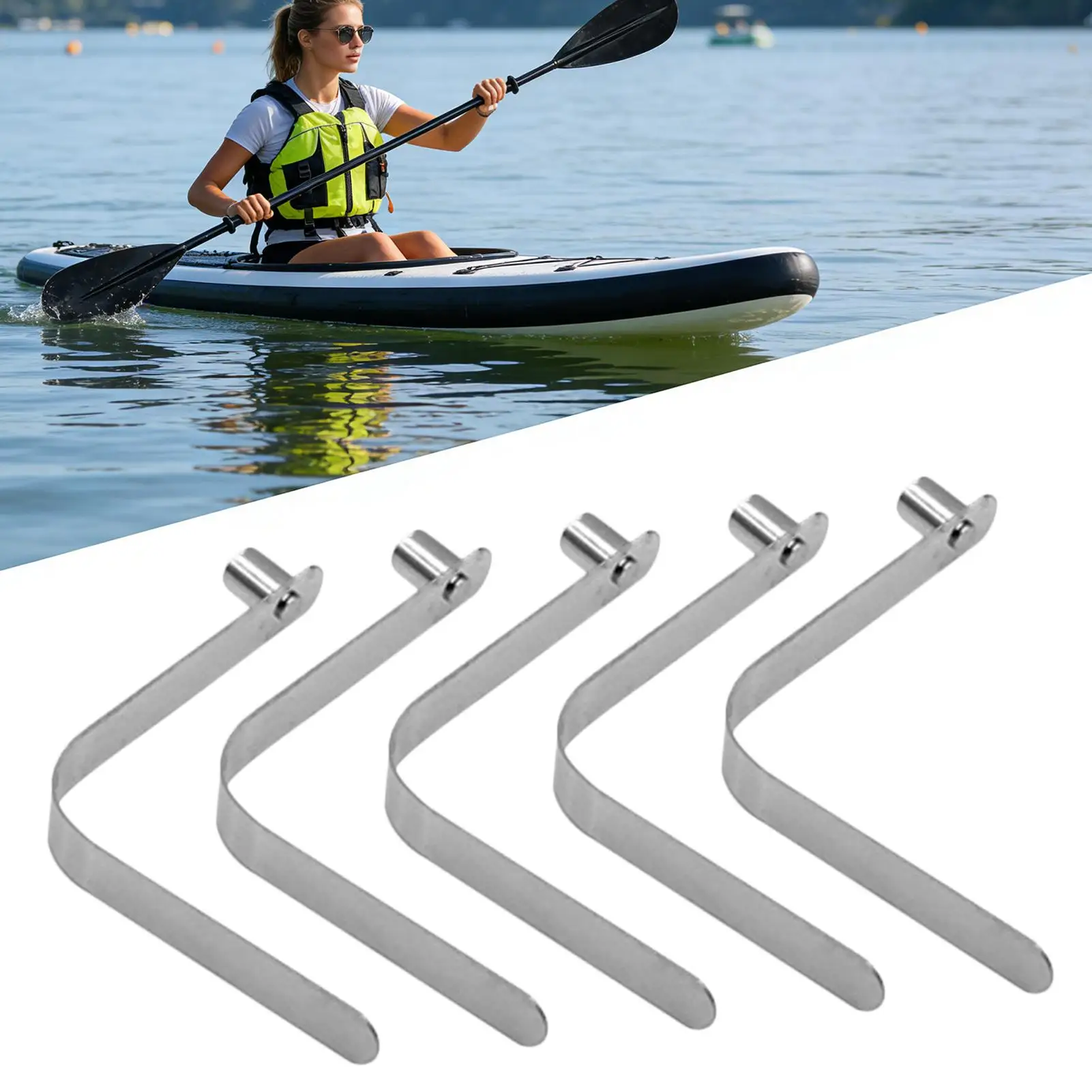 5 Stück V-förmige Federklemmen, robuste Positionierungsklemmen, Zeltstangen- und Markisenklemmen für Camping, Kajak, Überdachung, Outdoor, Boot, Schlauch
