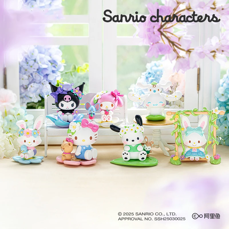 

New Sanrio Flower Series Cute Blind Box Figurine Trendy Collectible Toy Perfect Birthday Gift For Girls Kuromi Cinnamoroll
