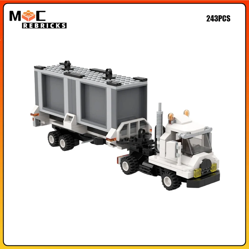 MOC Terminal Tractor Truck Building Blocks Yard Spotter Cargo Transport Vehicle Model Port Logistics Toy Adult Collector Gift