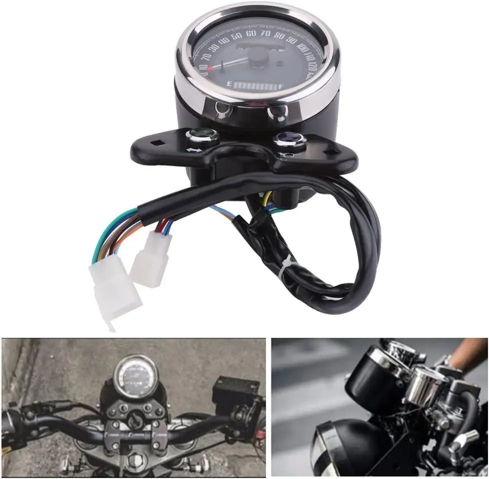 

Motorcycle Odometer Retro Odometer LED Signal Light Kilometer Meter Oil Gauge Modified Meter Instrument