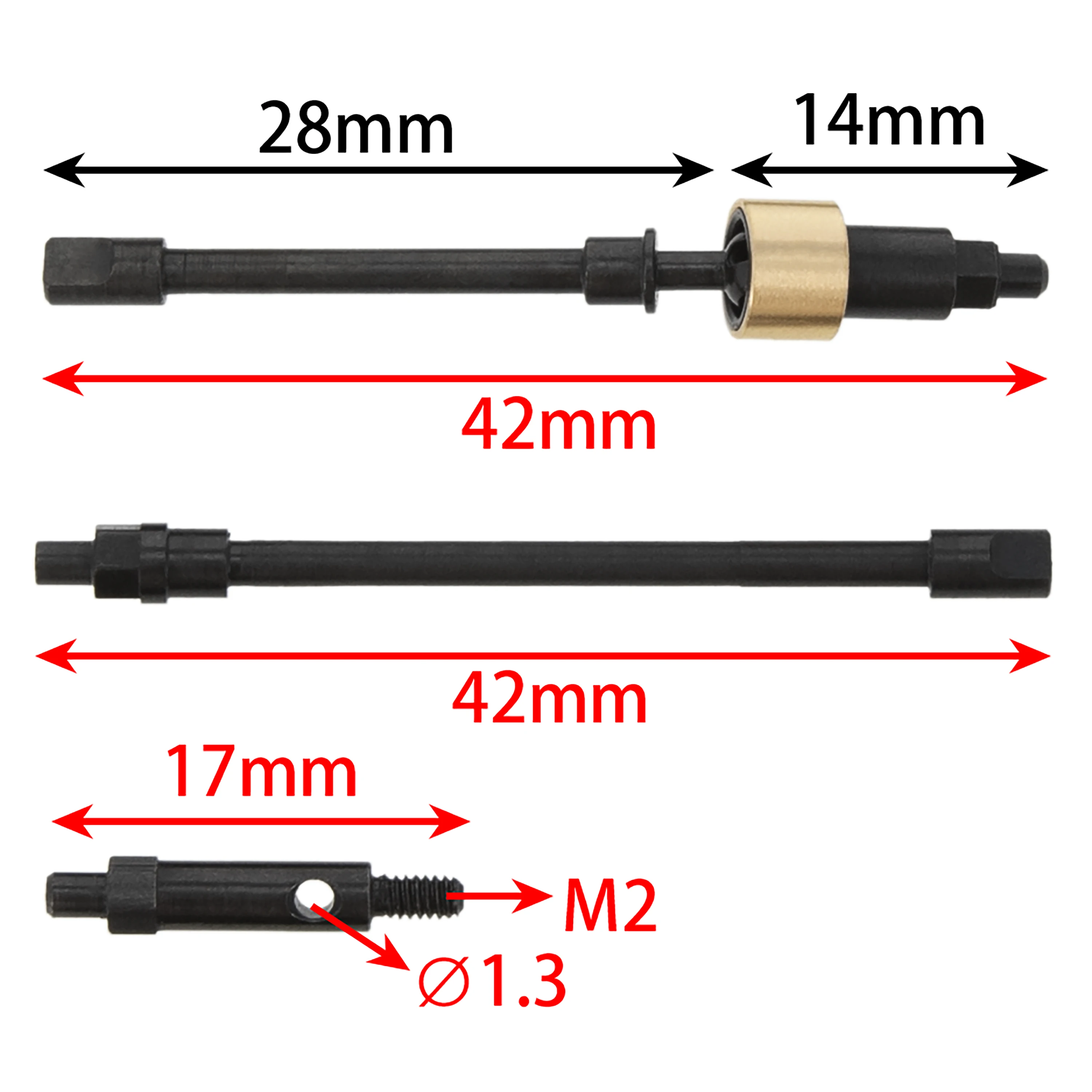 Meus Racing Metal CVD Dogbone Front Rear Axle Shaft Set #45 Steel for AXIAL 1/24 RC Crawler Integrated Portal Axle Upgrade Parts