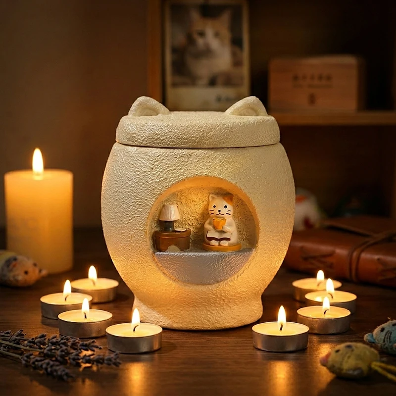 

Pawbient Resin Pet Cremation Urn Memorial Cat Dog Ashes Burial Keepsake Sealed Paw Print Waterproof Memento Pet Supplies