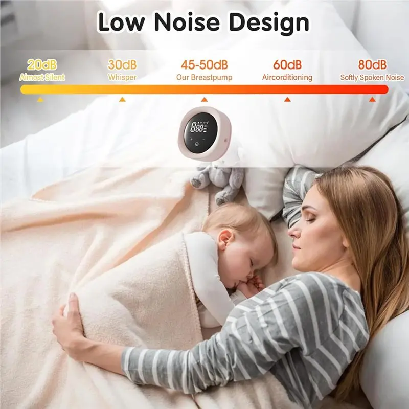 BEDW-Ultra-Quiet Portable Double Electric Breast Pump 4 Modes, 9 Levels, Anti-Reflux Design, 1200Mah Battery Capacity Recharge