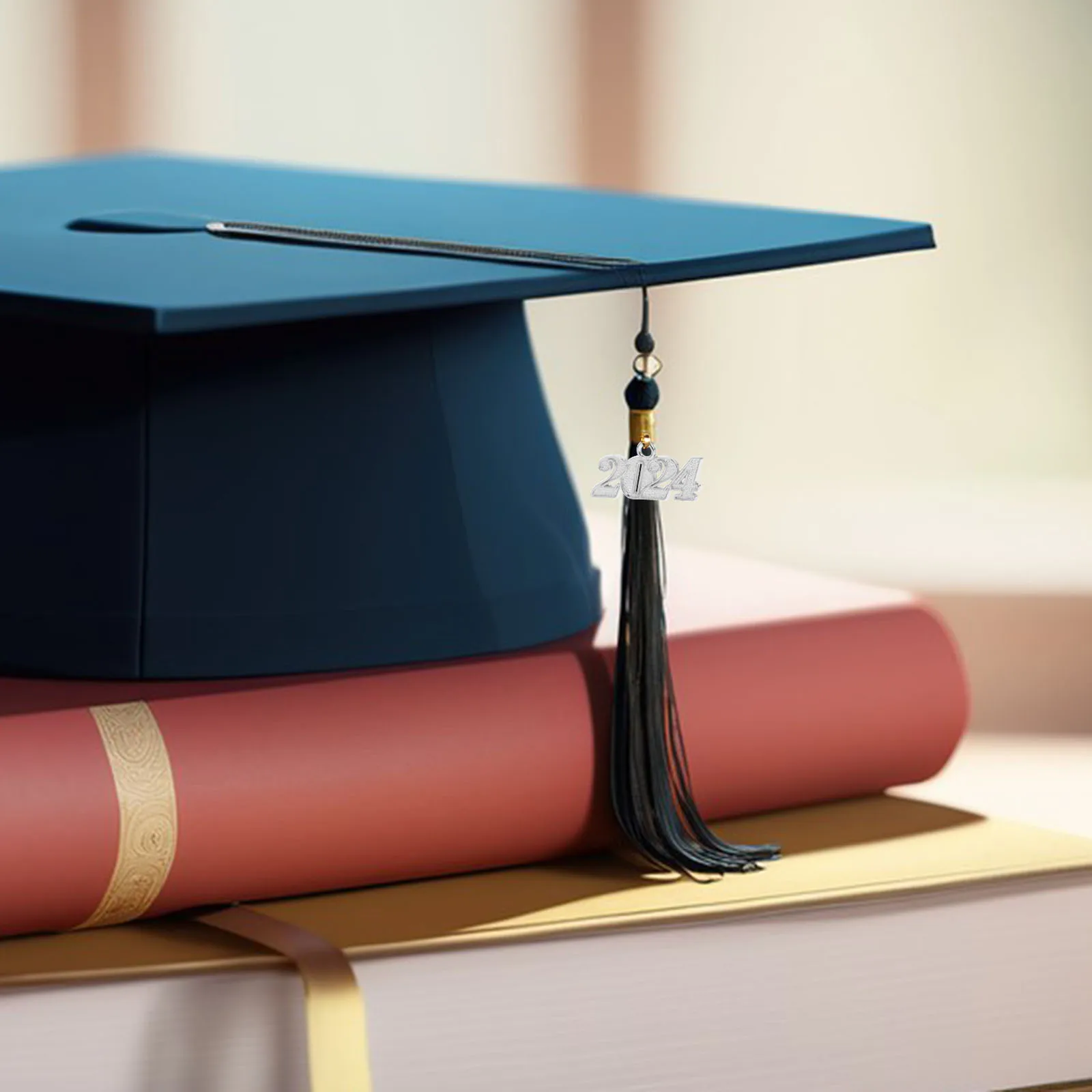 

50Pcs 2024 New Year Charm Pendants DIY Jewelry Supplies Necklace Bracelet Earrings Bookmarks Keychains Bright Textured