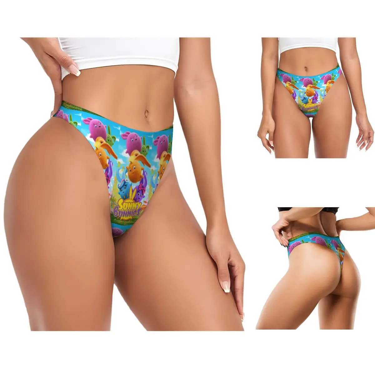 calcinhas-g-string-personalizadas-sunny-bunnies-anime-cartoon-respiraveis-para-mulheres-confortaveis-e-elasticas