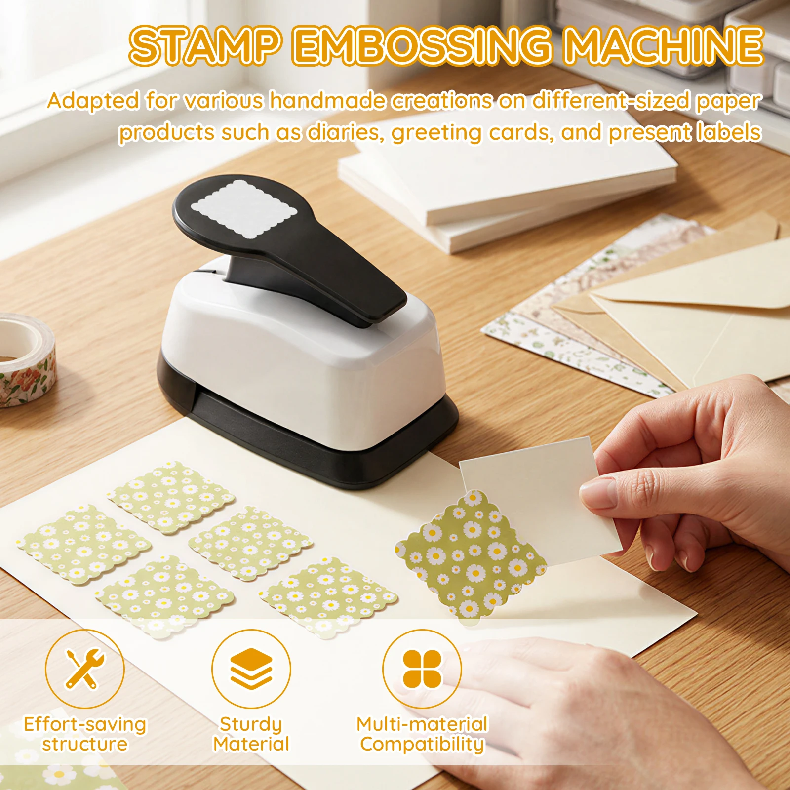 Postage Stamp Scalloped Square Paper Cutter Tool for Craft Hole Punchers for Crafting for Scrapbook Cardmaking Stamp Edger Punch