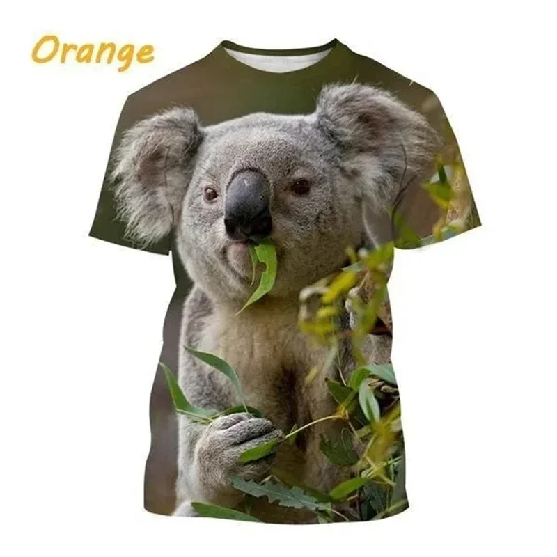 

3D Printed, Quick - Dry and Breathable Sports T - Shirt for Men (Plus Size), with Sweet Koala and Joey Print, A Charming Choice