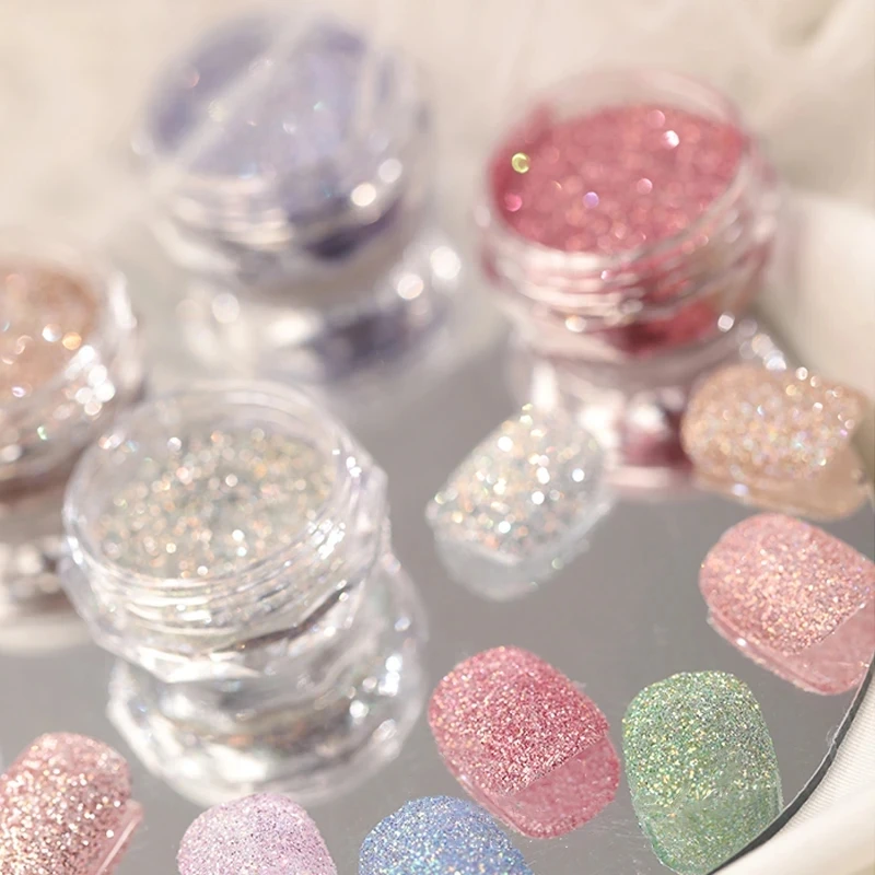 8 barvivo reflexní dráp broušené sklo diamant pudr lesklý chrom barvitý duha glittery barvicí prostředek UV gel krém na boty hřebíky umění decorati