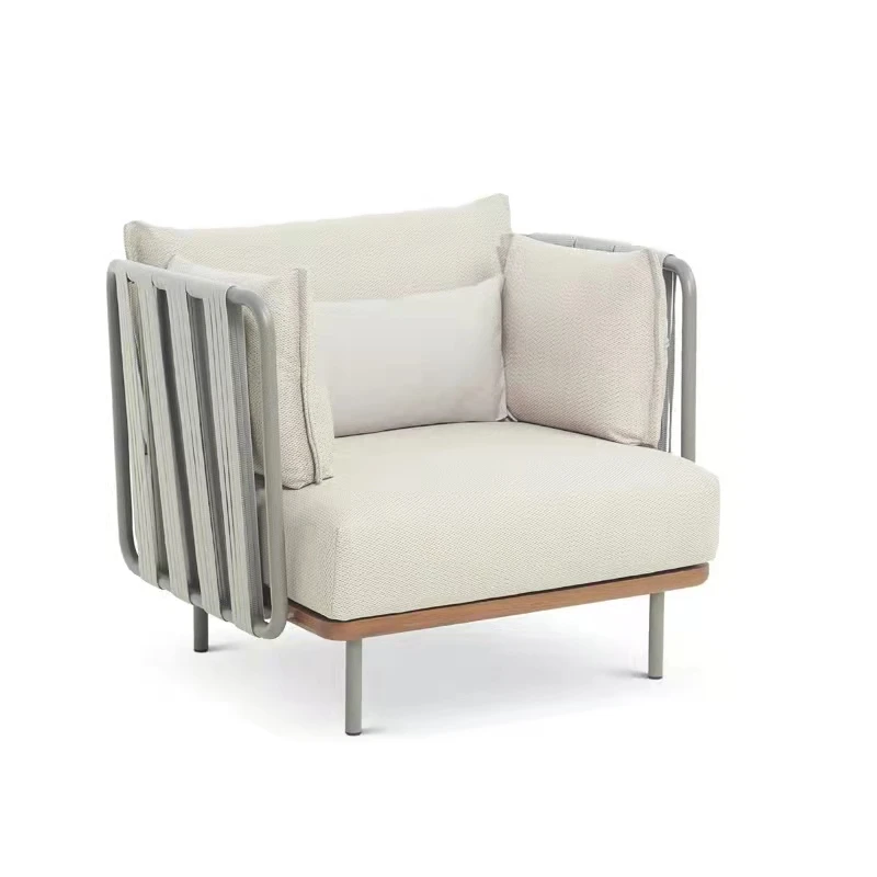 

Outdoor coffee shop, waterproof garden, courtyard balcony, solid wood rattan woven sofa, coffee table