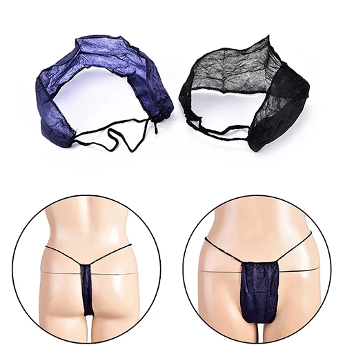 10Pcs Blue/Black Travel Disposable G-string Panties Underwear T-back Saloon Spa Underwear drop shipping