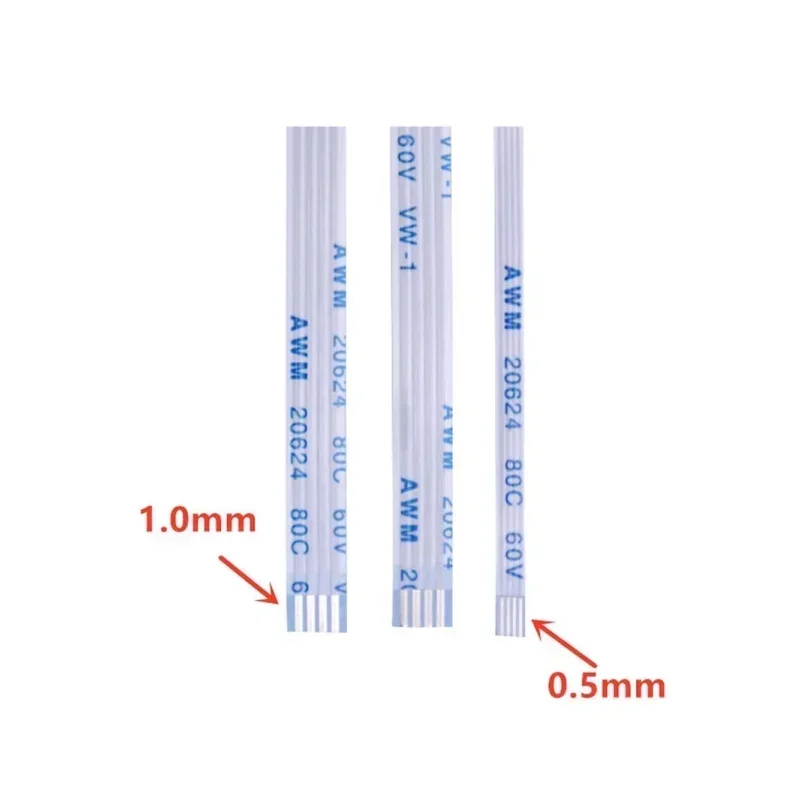 10PCS Flat flexible cable FFC FPC AWM 20624 80C 60V VW-1 FFC-0.5MM 1.0MM 4/5/6/8/10/12/14/16/18/20/24/26/30 Pin 6-50CM