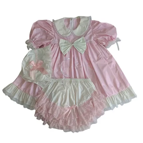 

Розовое платье-сисси из ПВХ для взрослых и малышей Haian, комплект из штанов-фонариков DZPPXSY01-1