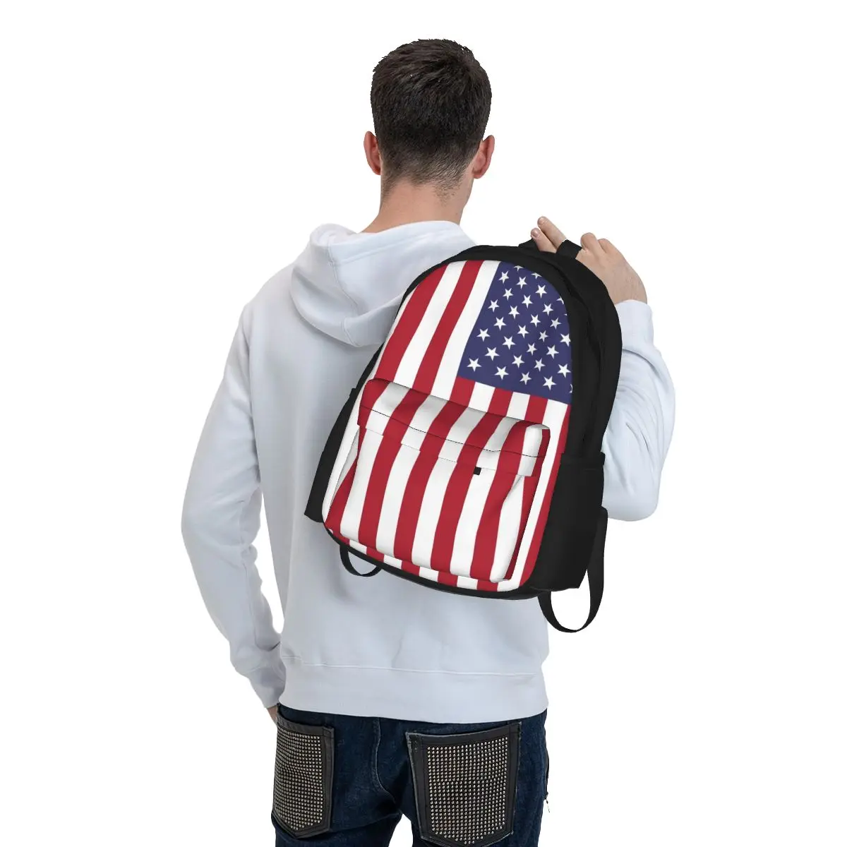 USA - American Flag Backpacks Boys Girls Bookbag Students School Bags Cartoon Kids Rucksack Travel Rucksack Shoulder Bag