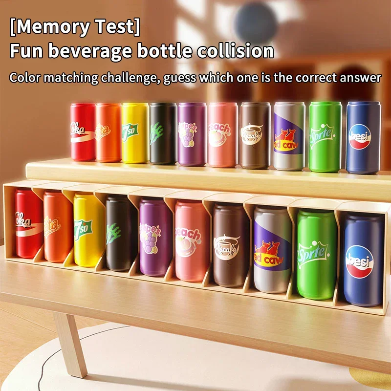 Children's Fun Beverages Color Match Toys 20bottles + Base,Early Childhood Guessing Memory Training Interactive Puzzle