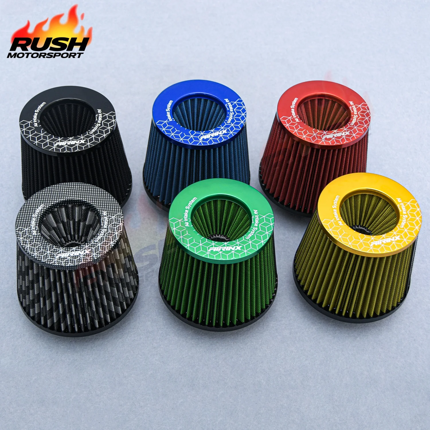 

3-дюймовый воздушный фильтр GREDDY, автомобильный комплект холодного впуска, универсальный JDM, автоматический спортивный гоночный двигатель, конусный фильтр с высоким расходом PC-AF09