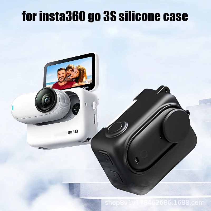 

Silicone Case for Insta360 GO 3S Camera Battery Compartment and fuselage Protective Cover Case with Lens Cap