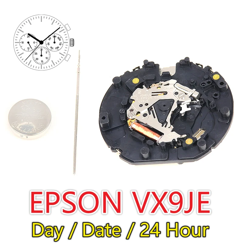 ساعة VX9JE متعددة الوظائف يابانية 3 عقارب مع تاريخ اليوم وعرض 24 ساعة 3/6/9 تخطيط قرص لصانعي الساعات #1