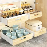 Bandeja extraíble de madera para especias