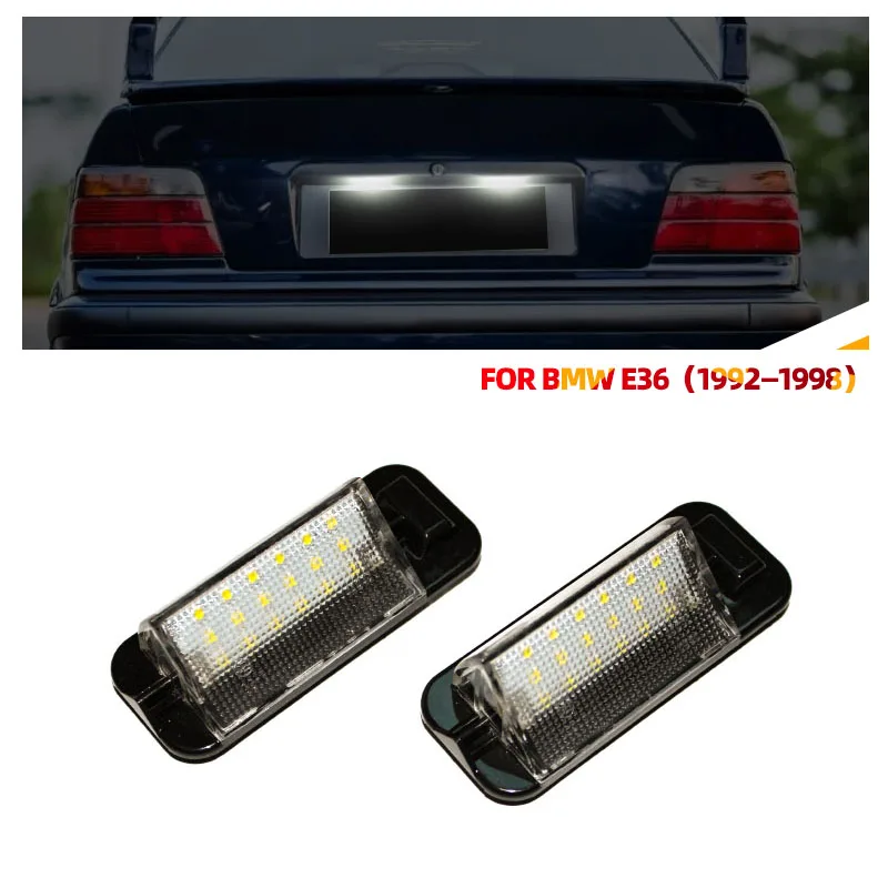 For BMW E36 Led License Plate Light 18SMD White 12v Number Plate Lamp Bulbs For BMW E36 318i 318is 318ti 325i M3 1992-1998